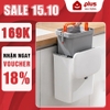 Thùng rác treo tủ bếp 9L, thùng rác nắp lật nắp đậy thông minh đậy kín bằng nhựa PP cao cấp (có ruột & quai xách) Lazydo ảnh 11