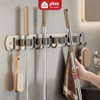 Video Thanh kẹp cây lau nhà & móc treo dán tường tích hợp 2in1 đa năng, kẹp chổi inox 304 ERMO (LZ0711)