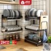 【Xả Kho】Kệ Để Chén Bát & Đĩa, Ly Cốc Đa Năng Đặt Bàn INOX SUS 201, Sơn Tĩnh Điện Không Gỉ ( 2 Tầng & 3 Tầng ) | Gia Dụng ảnh 1