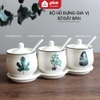 🔴OUTLET | Bộ hủ đựng gia vị sứ kèm kệ đặt bàn màu trắng, trang trí nhẹ nhàng theo phong cách Bắc Âu ảnh 1
