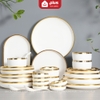 Video 🔴OUTLET | Chén, bát, tô, đĩa sứ xanh ngọc lục bảo viền vàng phong cách Bắc Âu cao cấp