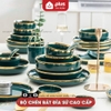 🔴OUTLET | Bộ chén bát đĩa sứ cao cấp viền vàng phong cách Bắc Âu cao cấp GP-0636 ảnh 2