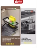 Kệ Đựng Đồ Rửa Chén Bát Có Thanh Treo Khăn, Khay Hứng Nước Đa Năng, Thép Carbon Không Gỉ Nhà Bếp ảnh 7