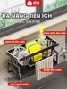 Kệ Đựng Đồ Rửa Chén Bát Có Thanh Treo Khăn, Khay Hứng Nước Đa Năng, Thép Carbon Không Gỉ Nhà Bếp ảnh 3