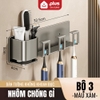 Kệ để bàn chải đánh răng dán tường nhôm chống gỉ, kệ dán tường kèm cốc, chịu lực tốt – cho nhà tắm ảnh 11