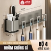 Kệ để bàn chải đánh răng dán tường nhôm chống gỉ, kệ dán tường kèm cốc, chịu lực tốt – cho nhà tắm ảnh 12