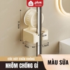 Móc treo cây lau nhà, kẹp chổi dán tường inox 304 đa năng, chống gỉ - miễn phí keo dán chịu lực 20kg ảnh 11