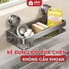 Video Kệ Đựng Đồ Rửa Chén Không Khoan Tường, Thép Carbon Cao Cấp, Kệ Nhà Bếp Đa Năng, Không Gỉ Sét