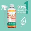 Xịt làm sạch bếp hữu cơ cho da nhạy cảm hương quýt, vải Stanhome Multi Surface Care Mandarine & Litchi 500ml