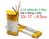 Pin sạc tai nghe 3.7V Lipo chuyên tai nghe bluetooth thiết bị cầm tay