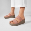 Dép Nữ đế xuồng Brooklyn Crocs cao 6 phân màu hồng
