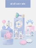 Set Đồ Chơi Sơ Sinh Xúc Xắc Gặm Nướu Thỏ Hồng CAYABE Goryeo Baby 9 Món Cho Bé