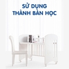 Nôi cũi em bé gỗ thông Umoo tích hợp màu trắng