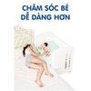 Nôi cũi em bé gỗ thông Umoo tích hợp màu trắng