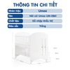 Nôi cũi em bé gỗ thông Umoo tích hợp màu trắng