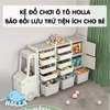 Tủ kệ nhựa đựng đồ chơi, quần áo hình ô tô CAYABE Holla màu trắng xám cho bé (Size S/ M/ L)