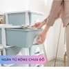 Tủ nhựa ngăn kéo 3-4-5 tầng tay nắm MÂY Hàn Quốc đựng quần áo, bỉm sữa, đồ dùng cho mẹ và bé màu xanh