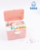 Hộp đựng thuốc gia đình Sasa đa năng 2 tầng màu xanh - trắng - hồng