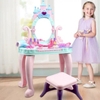 Đồ chơi trang điểm hình lâu đài có đàn nhạc piano và ghế ngồi cho bé