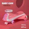 Xe lắc - xe chòi chân có đèn nhạc CAYABE Baby-Cosi màu hồng mã 02