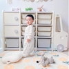 Tủ kệ nhựa đựng đồ chơi, quần áo hình ô tô CAYABE Holla màu trắng xám cho bé (Size S/ M/ L)