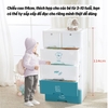 Tủ kệ nhựa đựng quần áo, đồ chơi KUB cho bé 5 tầng màu xanh