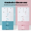 Tủ kệ nhựa 5 tầng CAYABE KUB hình thỏ hồng đựng quần áo, đồ chơi cho bé và gia đình (Mã 902)