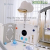 Quây FULL cún con Puppy (kèm xích đu, ngựa bập bênh, cầu trượt) CAYABE cho bé màu trắng xám (tặng kèm thảm, bóng)