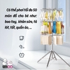 Cây sào phơi đồ inox 3 tầng 60 KẸP HONPER thông minh gấp gọn đa năng treo quần áo