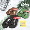 Dép kẹp nữ Feetlove 3 cm nâu hình logo Feetlove