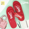 Dép kẹp nữ Feetlove 5 cm màu đỏ logo Feetlove