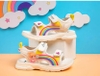 Giày sandal bé gái công chúa hồng nhạt cầu vồng