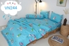 Bộ ga gối 4 món ngựa Little Pony màu xanh cotton 100% (ga giường + 1 vỏ gối ôm + 2 vỏ gối nằm)