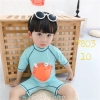 Đồ bơi bé trai liền quần xanh nhạt hình cá màu cam