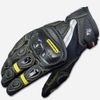 Găng tay da bảo hộ xe mô tô KOMINE GK160 đi phượt nhập khẩu cao cấp màu đen - chỉ vàng chanh