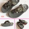 Dép kiểu nữ Feetlove cao cấp cao 3 cm - Dép kẹp xám đính bông