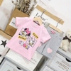 Đồ bộ bé gái áo thun Minnie và Daisy màu hồng