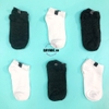 Set 6 đôi vớ tất nam nữ cổ ngắn mang giày thể thao (3 đôi trắng, 3 đôi đen)