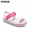 Giày sandal Crocs Baya trẻ em màu hồng nhạt quai hồng đậm (tặng kèm 6 nút sticker gắn dép Crocs)