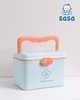 Hộp đựng thuốc gia đình Sasa đa năng 2 tầng màu xanh - trắng - hồng