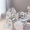 Quây tên lửa full set CAYABE Holla màu xám trắng cho bé size 200x200cm (kèm cầu trượt, xích đu)