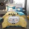 Bộ ga giường 4 món hình hoạt in 5D in theo yêu cầu Cotton Terry 02