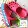 Dép cá sấu Crocs Band 2.5 màu Hồng đậm đế xanh