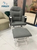 Ghế lắc thư giãn FINLEY cực êm có chỉnh độ ngả lưng và có khóa cho mẹ bầu và người lớn màu trắng be - CB-GL03