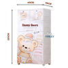 Tủ nhựa cho bé và người lớn ngăn kéo 5 tầng FINLEY gấu con Teddy Bear (SIZE NGANG 50CM) đựng quần áo, đồ chơi, đồ dùng gia đình - FL-0060-5T-G