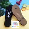 Dép Lào Feetlove 1 cm đen  Logo Feetlove