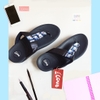 Dép kiểu nữ Feetlove cao cấp cao 3 cm - Dép kẹp xanh đen đính 6 viên đá