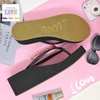 Dép kẹp nữ Feetlove 5 cm đen hình con thỏ
