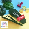Dép Lào Feetlove 1 cm xanh lá Logo Feetlove