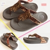 Dép kiểu nữ Feetlove cao cấp cao 3 cm - Dép kẹp nâu tua rua